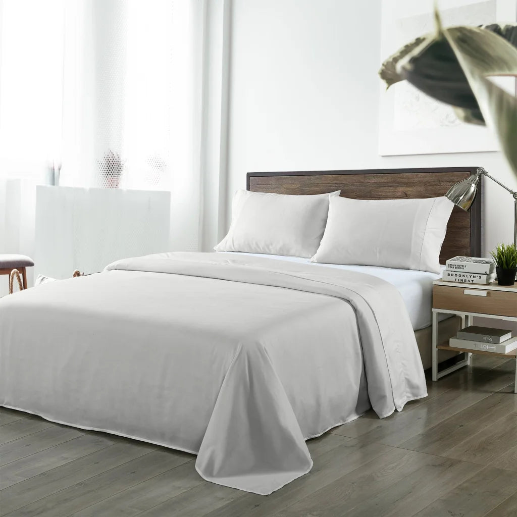 Blended Bamboo Sheet Set Light Grey - King Royal Comfort
