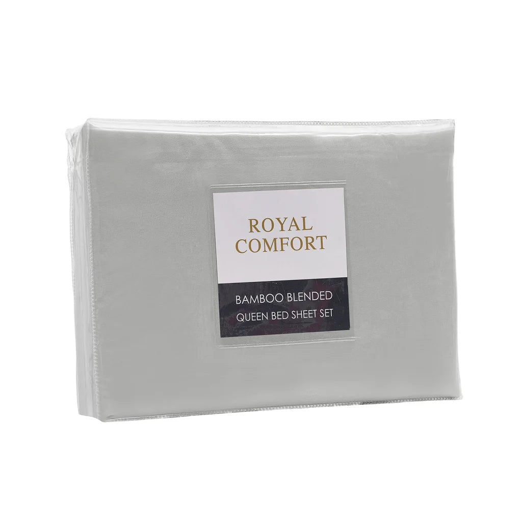 Blended Bamboo Sheet Set Light Grey - Queen Royal Comfort