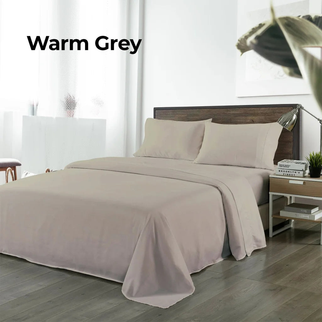 Blended Bamboo Sheet Set Warm Grey - Double Royal Comfort