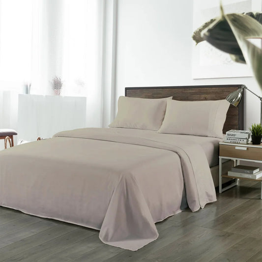 Blended Bamboo Sheet Set Warm Grey - King Royal Comfort
