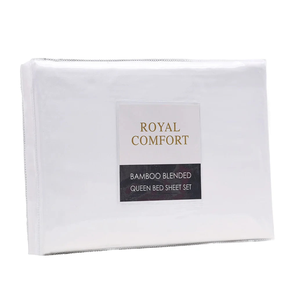 Blended Bamboo Sheet Set White - Queen Royal Comfort