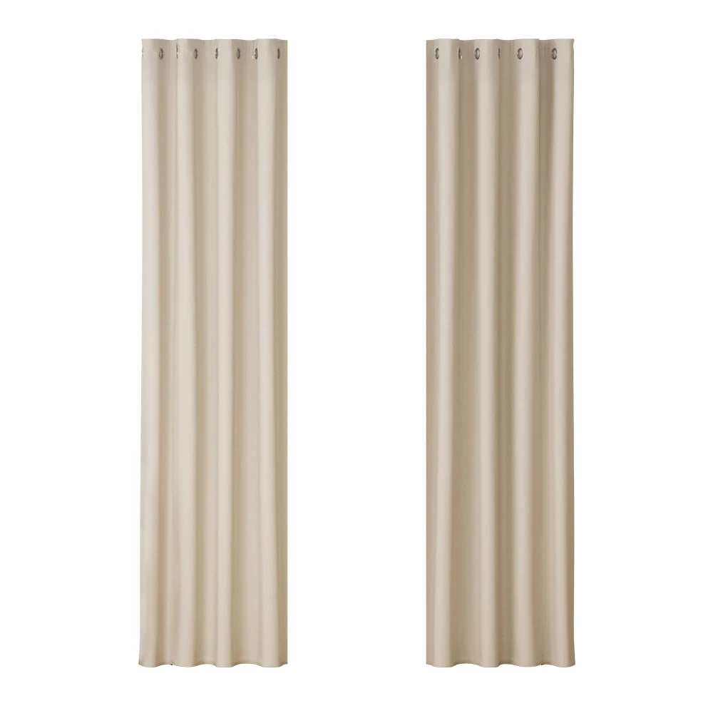 Beige 2 140x230cm blockout curtains eyelet with blackout window curtain