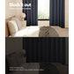 Charcoal 140x230cm blockout curtains eyelet with patterned weave and edge detail