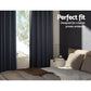 Charcoal 140x230cm blockout curtains eyelet with textile finish and neat seams