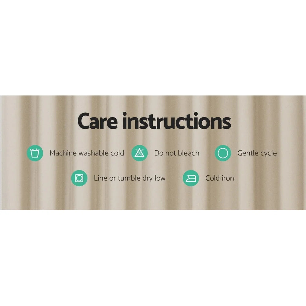 Blockout Curtains Eyelet Set of 2 - 300x230cm Beige