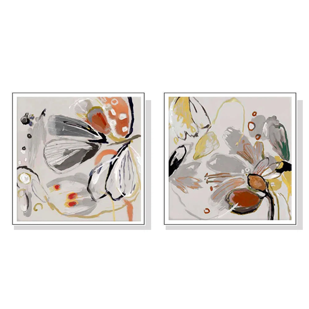 Blooming Spring Floral Wall Art Canvas 100cmx100cm 2 Sets