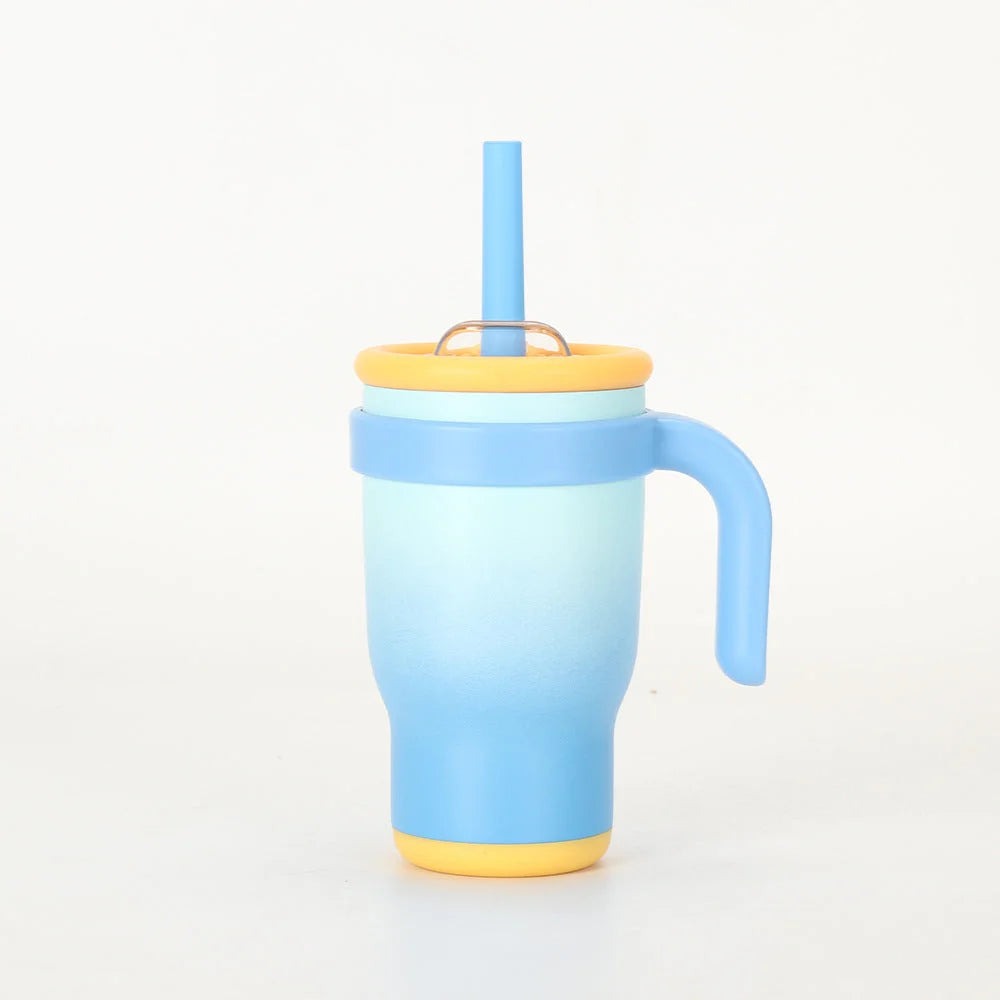 Blue 14oz Insulated Tumbler with Handle & Straw - 304