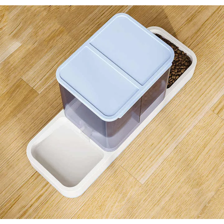 Blue 2-in-1 Automatic Pet Water and Food Dispenser