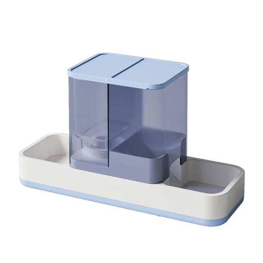 Blue 2-in-1 Automatic Pet Water and Food Dispenser