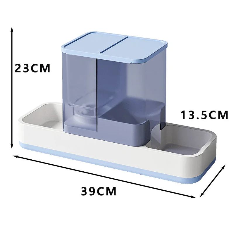 Blue 2-in-1 Automatic Pet Water and Food Dispenser