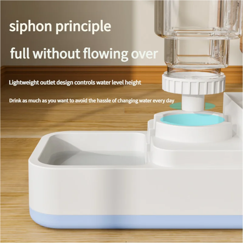 Blue 2-in-1 Automatic Pet Water and Food Dispenser