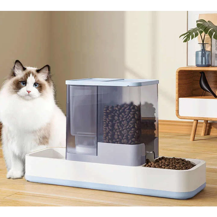 Blue 2-in-1 Automatic Pet Water and Food Dispenser