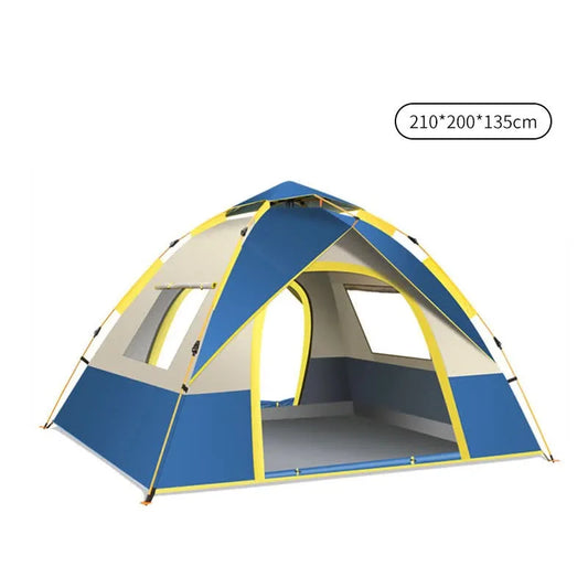 Blue 3-4 Person Lightweight Camping Tent (210*200*135cm)