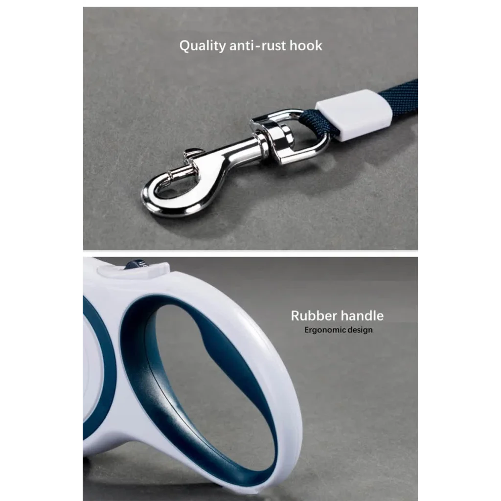 Blue 5M Pet Leash Retractable - Tangle-Free Extendable Pet