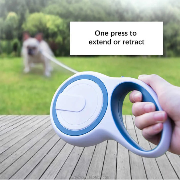 Blue 5M Pet Leash Retractable - Tangle-Free Extendable Pet