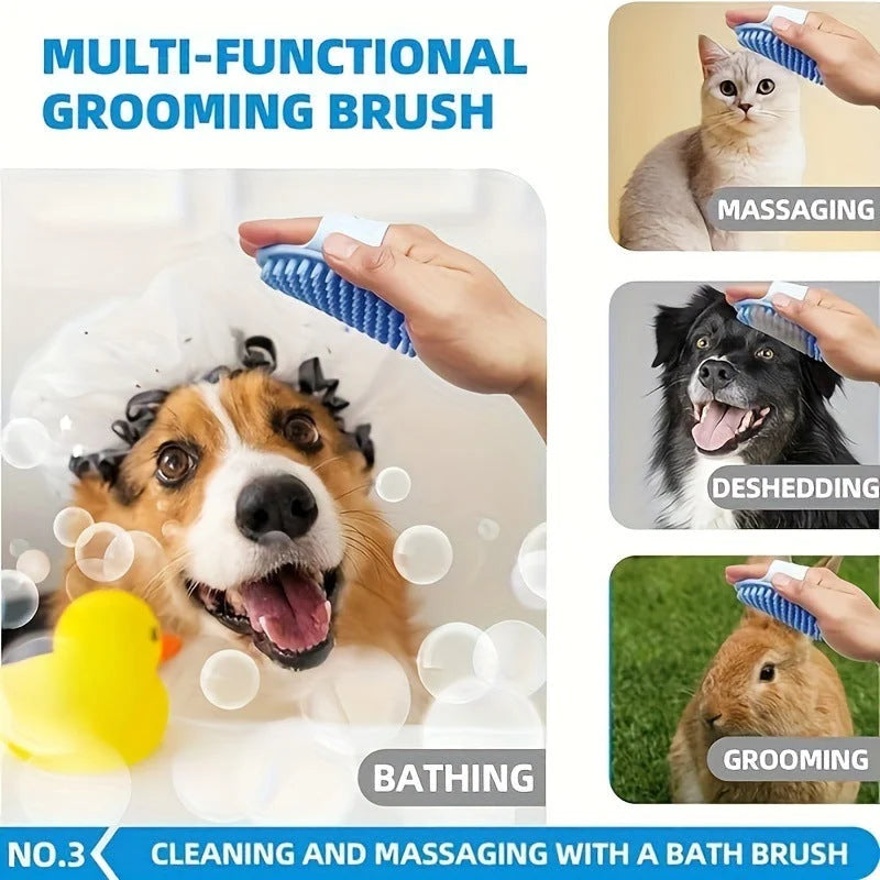 Blue 6-Piece Dog Grooming Bath Set - Absorbent Microfiber