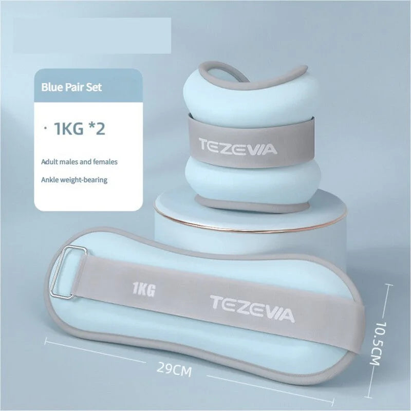 Blue Adjustable Weighted Leg & Wrist Sandbag Set - 1kg Each
