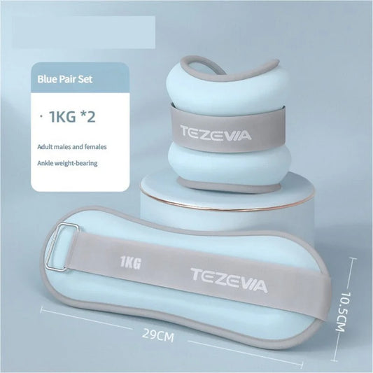 Blue Adjustable Weighted Leg & Wrist Sandbag Set - 1kg Each