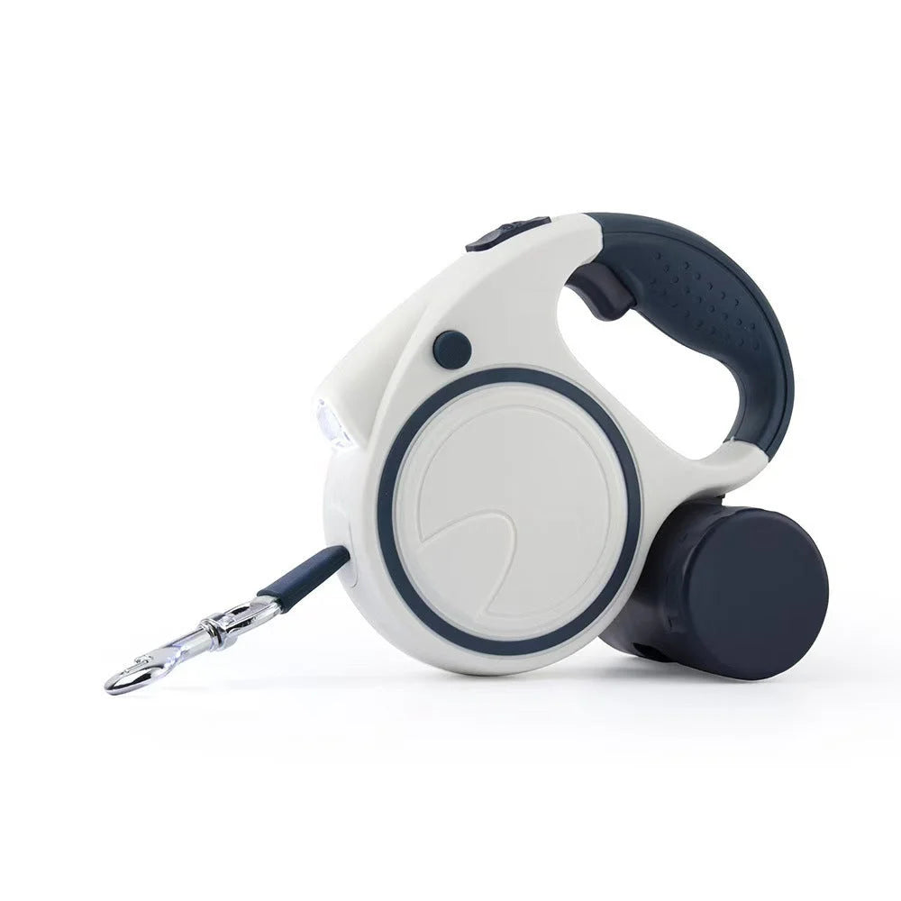 Blue and White 3M Retractable Dog Leash - Built-in LED