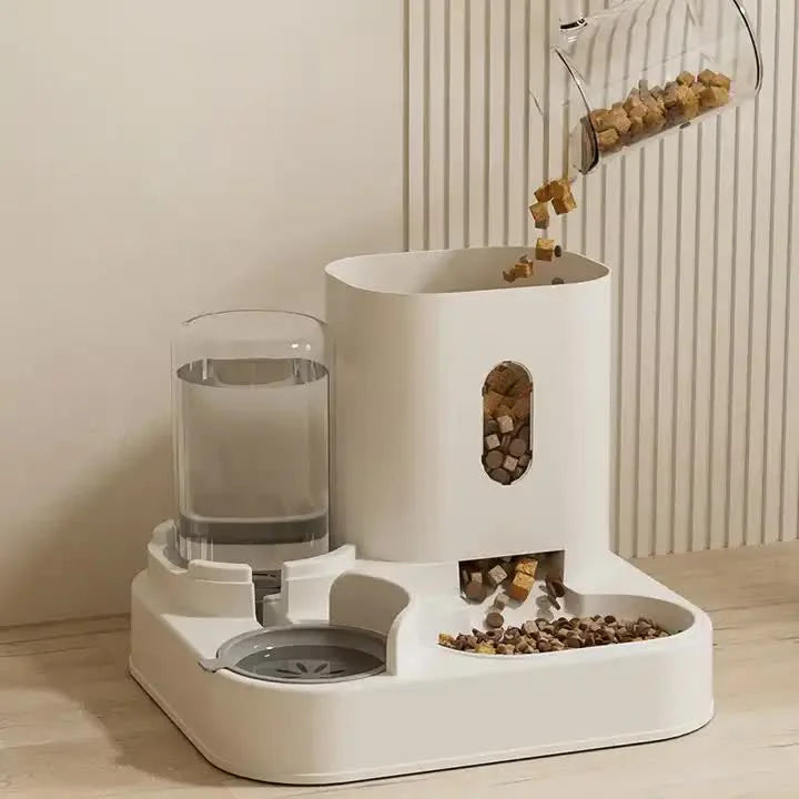Blue Automatic Pet Feeder and Water Dispenser - Smart Dog