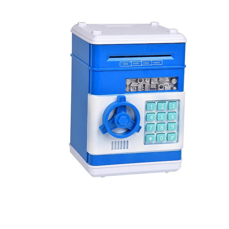 Blue Children’s Mini Safe Piggy Bank with Fingerprint