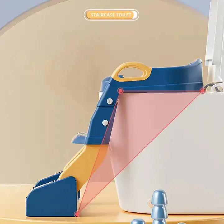 Blue Children’s Toilet Trainer Seat - Foldable Potty Ladder