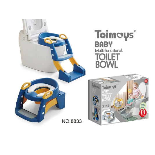 Blue Children’s Toilet Trainer Seat - Foldable Potty Ladder