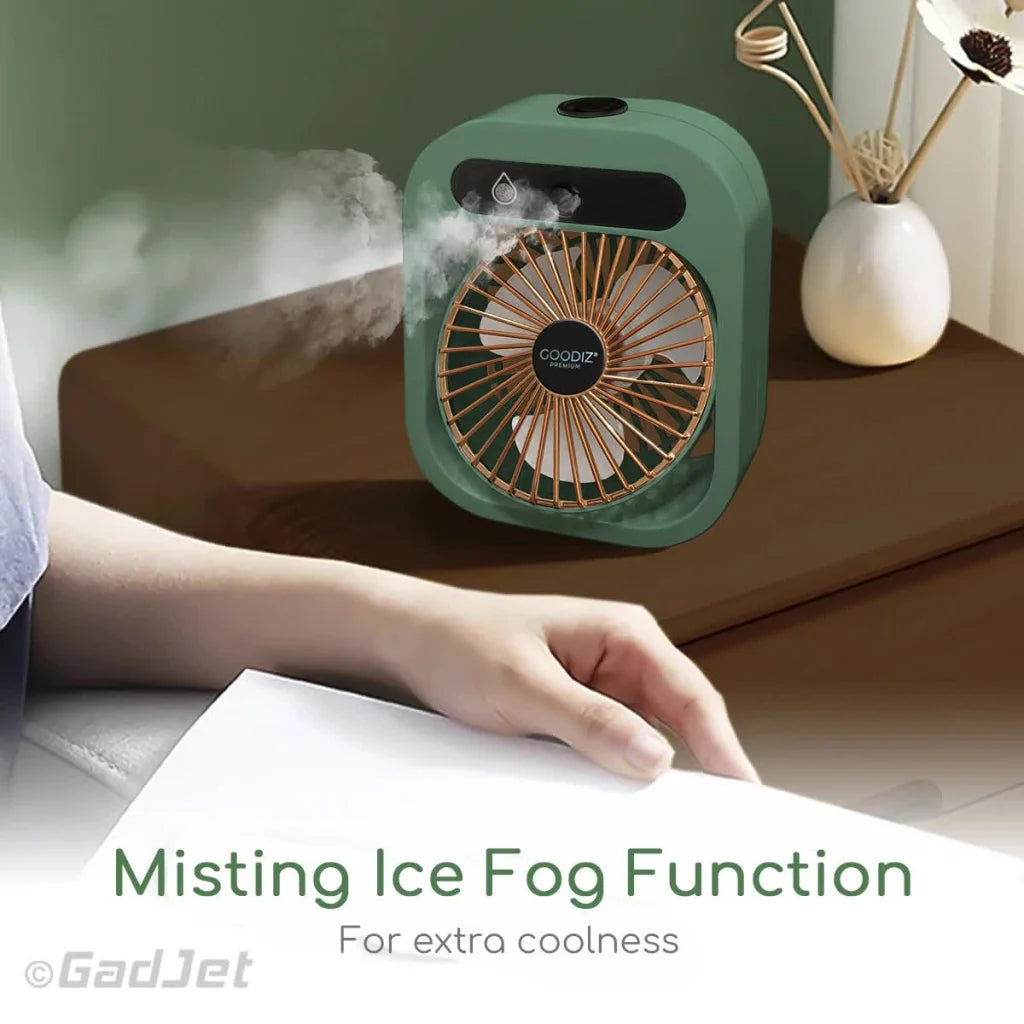 Blue color USB 2-in-1 Misting Fan & Humidifier – Portable