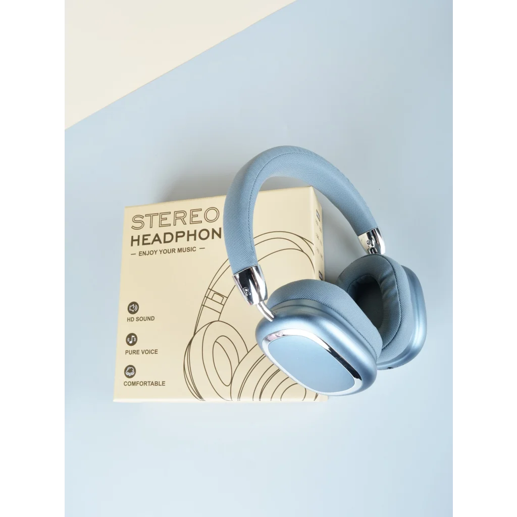 Blue Comfortable Bluetooth Over-Ear Headphones - Soft