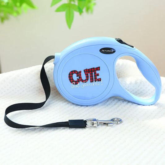 Blue Cut 5m Cartoon Retractable Dog Leash for Golden