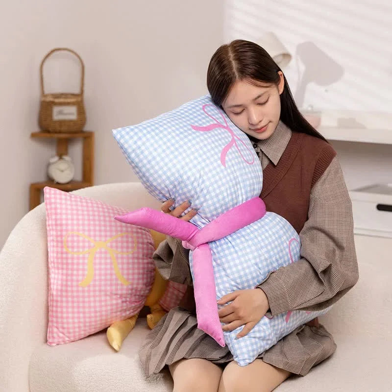 Blue Cute Butterfly Knot Pillow | Soft Bed & Seat Cushion