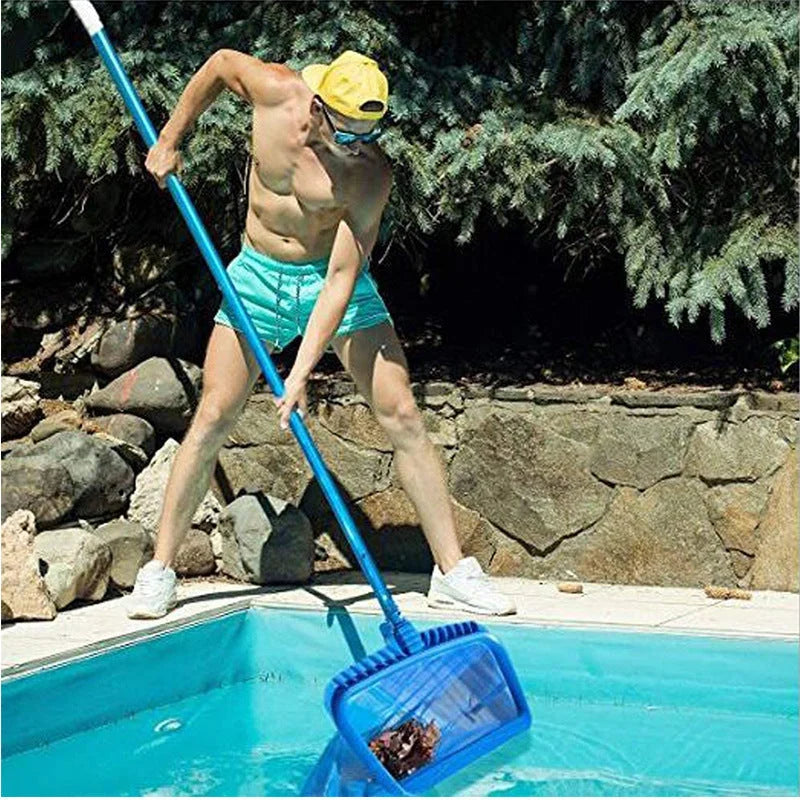 Blue Deep-Water Pool Skimming Net - Durable Cleaning Tool