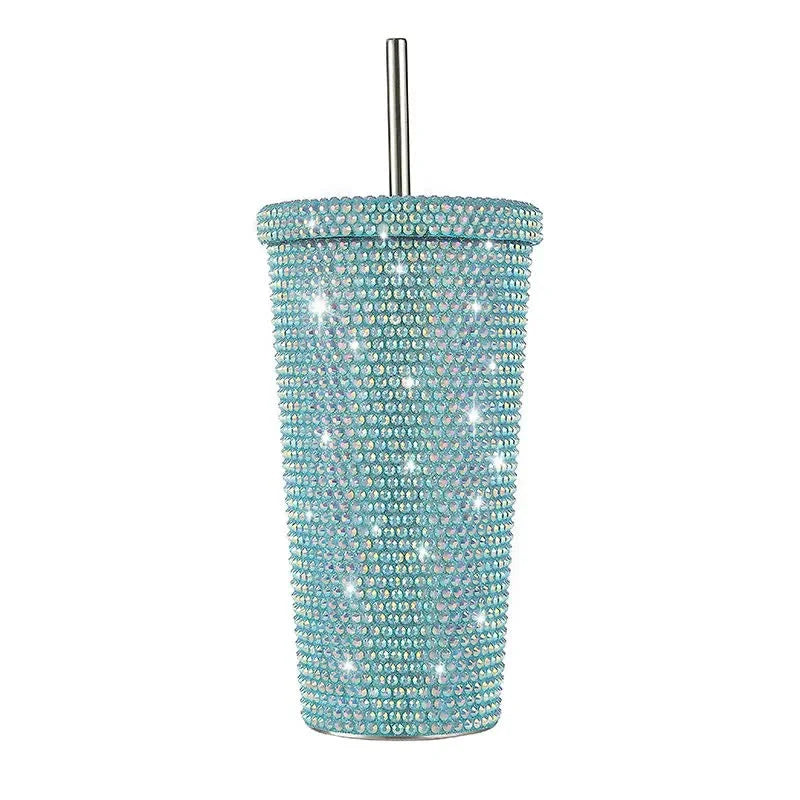 Blue Diamond Inlaid Insulated 304 Stainless Steel Cup
