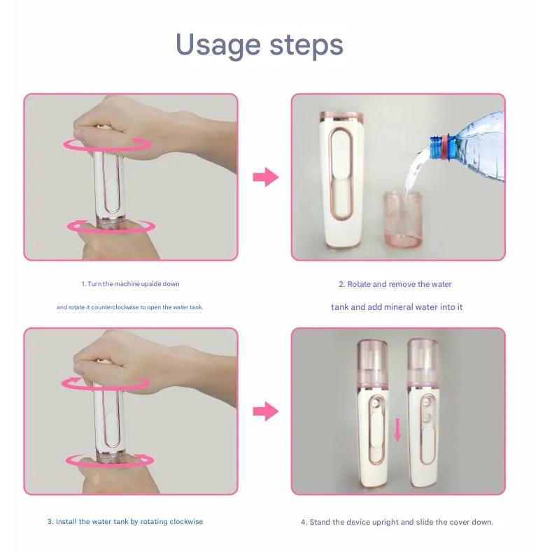 Blue Dual Nozzle Nano Facial Mister - USB Rechargeable