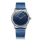 Blue Elegant Men s Watch with Leather Band
