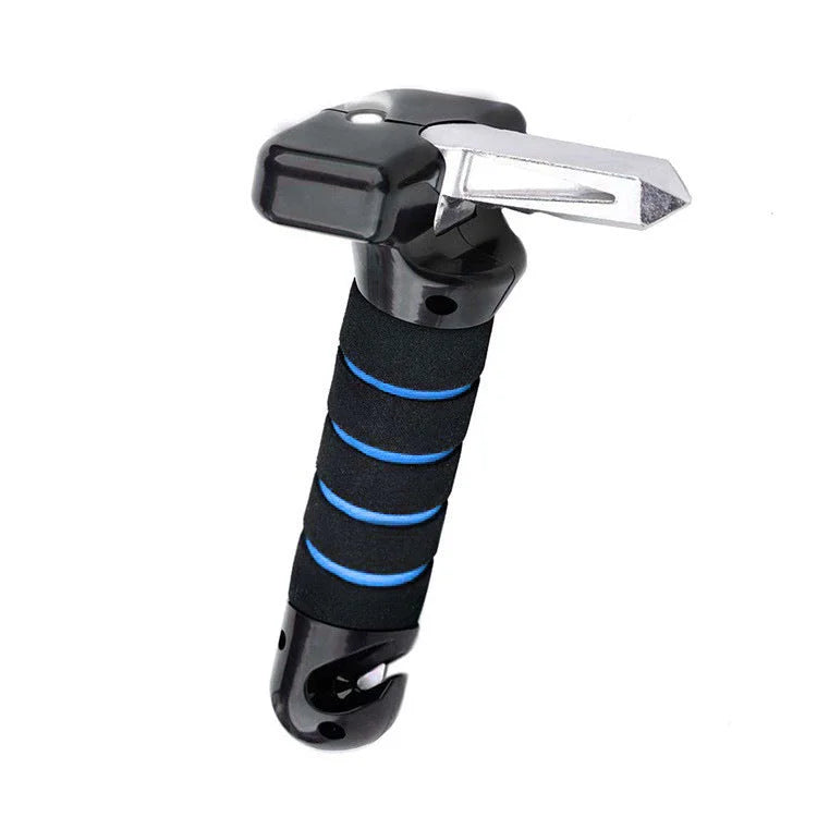 Blue Emergency Car Window Breaker Tool with LED Flashlight