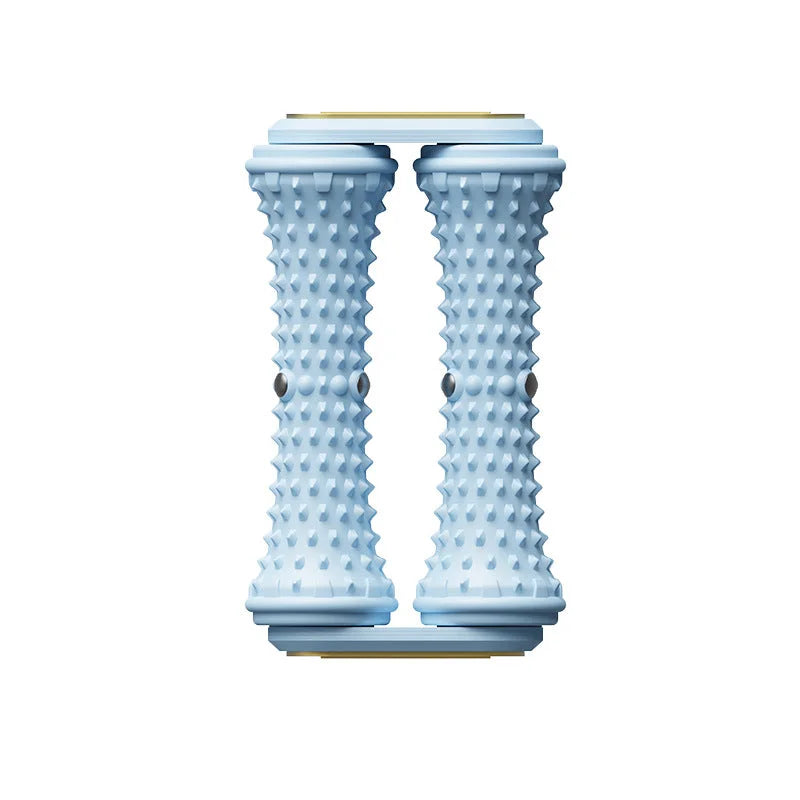 Blue Ergonomic Dual Foot Massage Roller - Deep Tissue