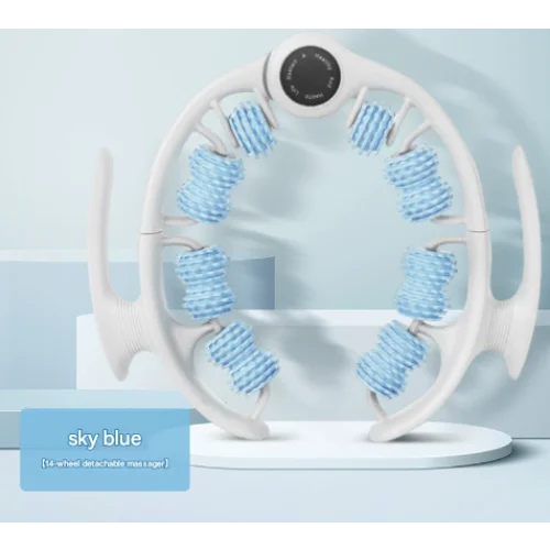 Blue Ergonomic U-Shape Leg Roller 360 Degree Massager