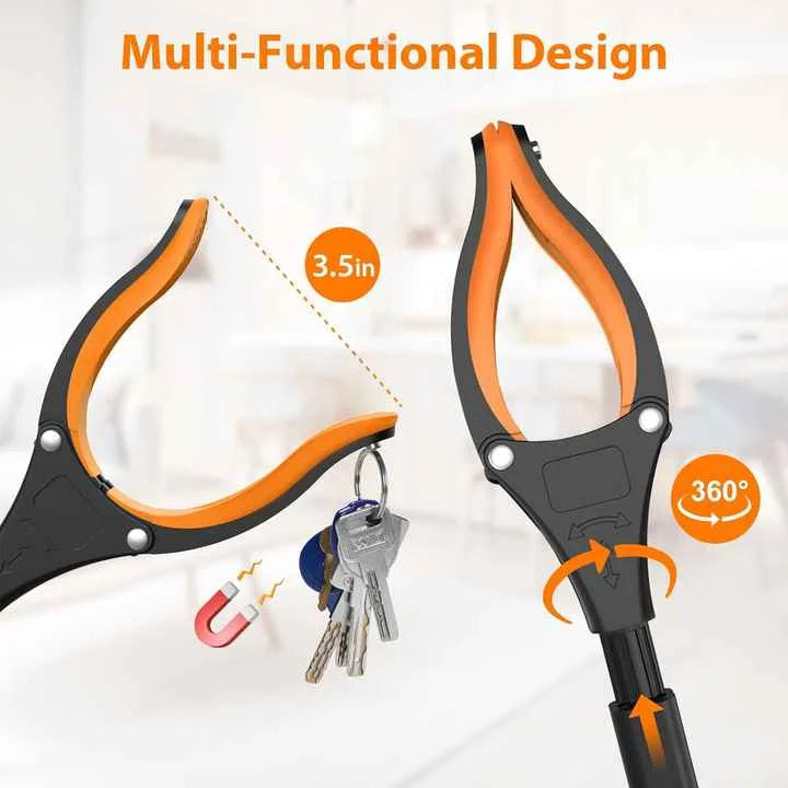 Blue Foldable Grabber Tool with Silicone Non-Slip Claws