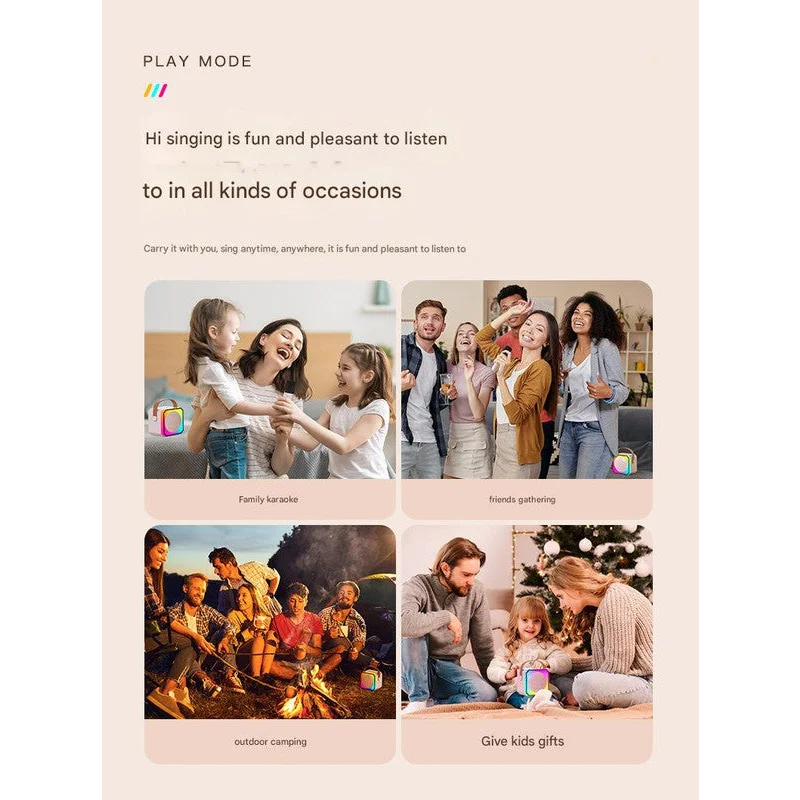 Blue Fun Portable Party Speaker - Karaoke Machine with Two
