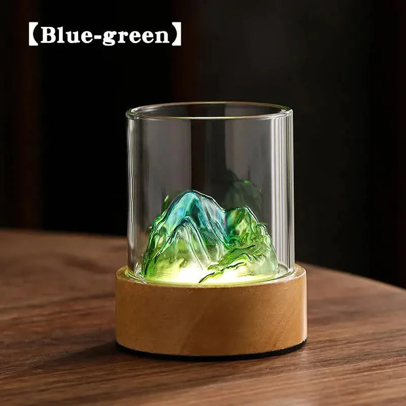 Blue-green Glass Mountain Ambient Night Light – USB