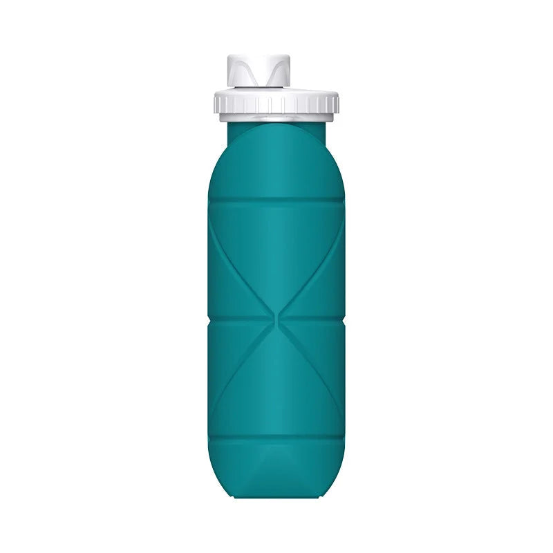 Blue green Portable Silicone Collapsible Water Bottle Foldable