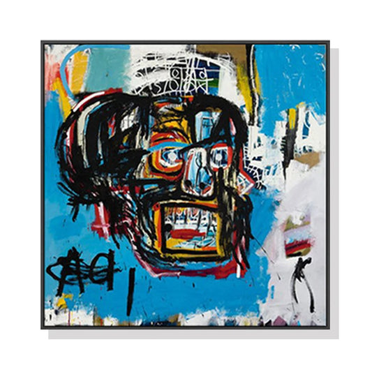 Blue Head Wall Art - Black Frame Canvas 50cm x 50cm