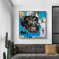 Blue Head Wall Art - Black Frame Canvas 50cm x 50cm