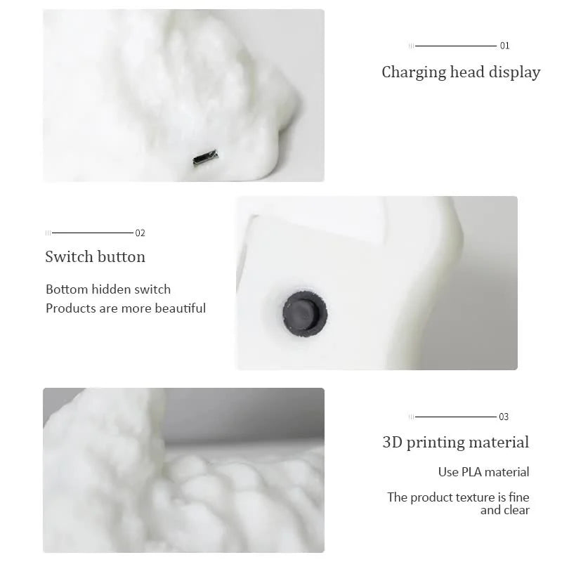 Blue Ice Dragon 3D Printed LED Dragon Flame Night Light