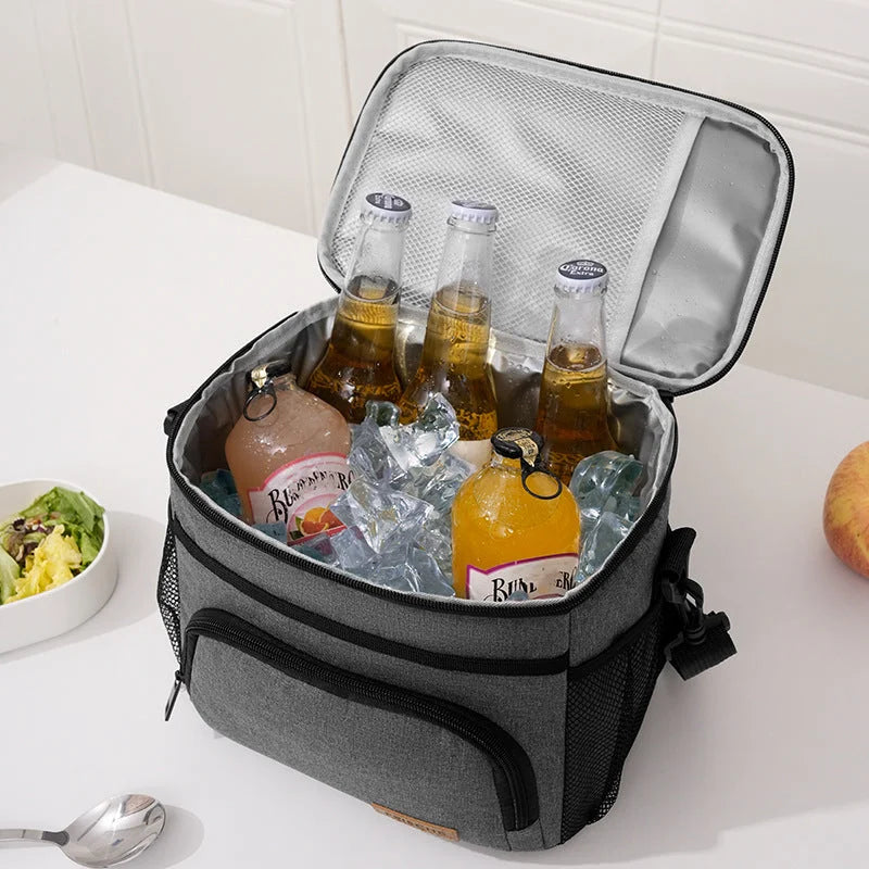 Blue Insulated Lunch Bag Cooler Tote - 9L Leakproof Thermal
