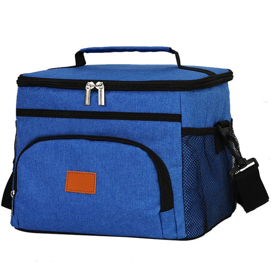 Blue Large Capacity Picnic Bag - Waterproof PEVA Insulated