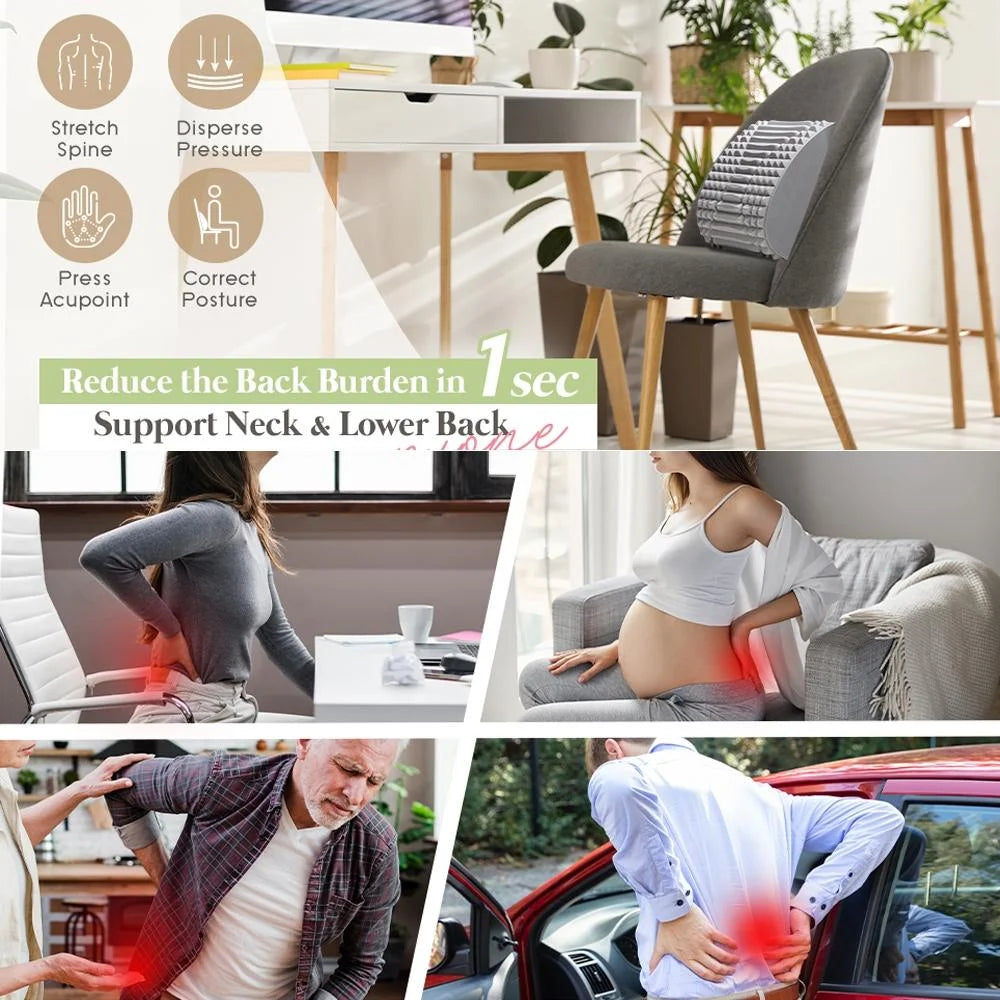 Blue Lumbar Massager For Spinal Stretching And Relaxation