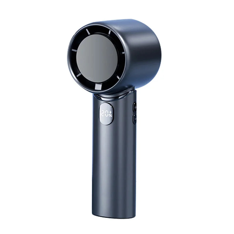 Blue Mini Bladeless Handheld Fan - USB Rechargeable Quiet