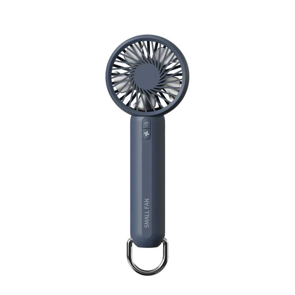 Blue Mini Handheld Rechargeable Fan - Portable USB-Powered